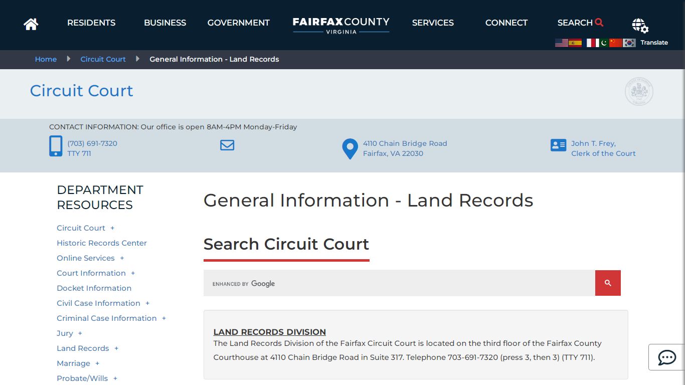 General Information - Land Records - Fairfax County, Virginia