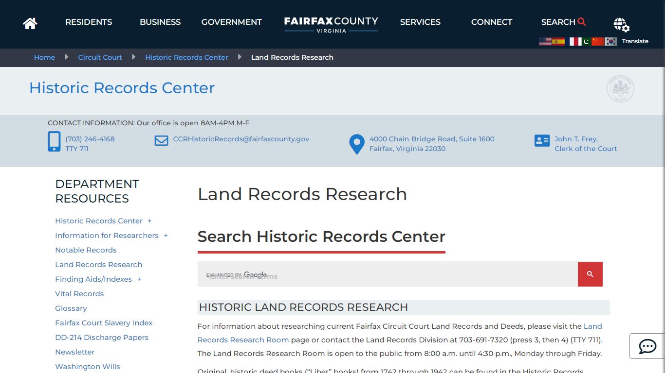 Land Records Research | Circuit Court - Fairfax County, Virginia